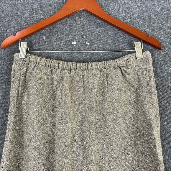 Flax Linen Taupe Skirt S Midi A-Line Boho Lagenlook Minimalist Natural Fiber - Picture 4 of 7